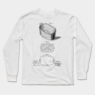 Splint Laundry Basket Vintage Patent Hand Drawing Long Sleeve T-Shirt